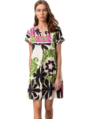 Vamp Mini Καθημερινό Φόρεμα Floral Μπεζ 18436