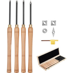 VEVOR 4PCS Σετ σμιλών τόρνου ξύλου HSS Εργαλεία τόρνου Κουτί αποθήκευσης Τόρνος τελικής επεξεργασίας