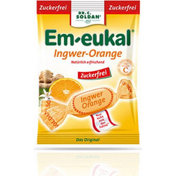 Soldan Em-Eukal Καραμέλες για Βήχα & Πονόλαιμο Πορτοκάλι & Τζίντζερ 50gr