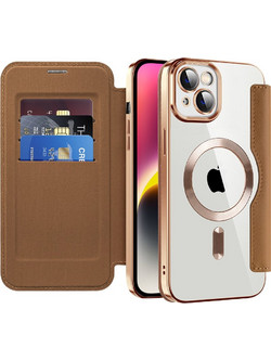 Techsuit - Smartmag Book Case - Iphone 14 Plus - Brown