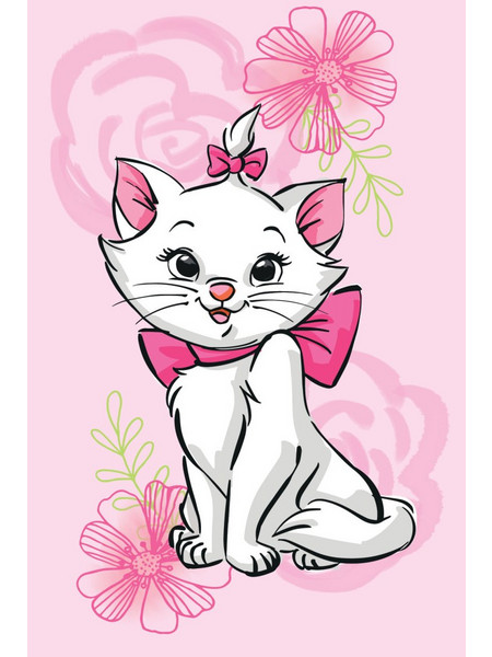 Disney Marie Pink Flower cat fleece blanket 100x150cm
