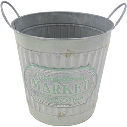 Artekko Bucket Κασπώ Μεταλλικό Γκρι 35x30x36cm 742-2506