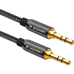 Wozinsky universal mini jack cable 2x AUX cable 1.5 m black - (WACMJB-1M)