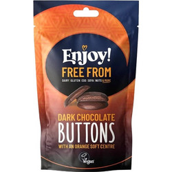 Σοκολατάκια Με Πορτοκάλι Enjoy Raw Chocolate Orange Soft Centre Dark Chocolate Buttons 100g
