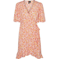 Vero Moda Emma Mini Καλοκαιρινό Καθημερινό Φόρεμα Floral Κρουαζέ Πολύχρωμο 10290762