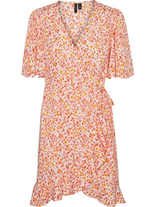 Vero Moda Emma Mini Καλοκαιρινό Καθημερινό Φόρεμα Floral Κρουαζέ Πολύχρωμο 10290762