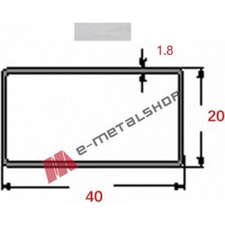 Κοιλοδοκός 40x20x1.8mm Γαλβανιζέ Βαρέως Τύπου 6m