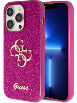 Guess Fixed Glitter 4g Logo Back Cover Σιλικόνης Μωβ (iPhone 15 Pro Max)