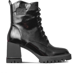 Versace 19V69 Γυναικεία Αρβυλάκια Λουστρίνι Μαύρα με Χοντρό Ψηλό Τακούνι AMP703-K699
