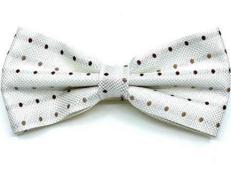 Παπιγιόν τύπου micro σετ με μαντηλάκι L-045-108 Polka Dot Beige