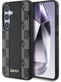DKNY Leather Checkered Pattern MagSafe Case for Samsung Galaxy S25 Black