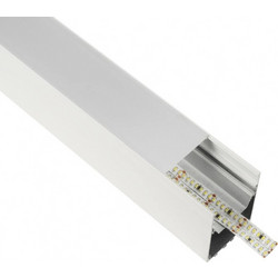 GLOBOSTAR ALP-LINEAR BRIGHTRAIL 61774-3M Επιφανειακό / Κρεμαστό / Επιτοίχιο Προφίλ Αλουμινίου με Λευκό Γαλακτερό Πατητό Κάλυμμα για Ταινίες LED IP20 - Λευκό Ματ - Μ300 x Π5 x Υ7.5cm