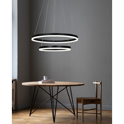 Sunlight D88059/2-BK Κρεμαστό Φωτιστικό Οροφής Πολύφωτο LED με Ρυθμιζόμενο Λευκό Φως Λευκό
