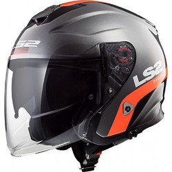 LS2 OF521 Infinity Smart Matt Titanium / Orange Κράνος Μηχανής Jet 1250gr
