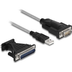 Καλώδιο USB Σε Rs-232 Db9 Με Αντάπτορα Db25 1.8m Μαύρο 61314 DELOCK 61314