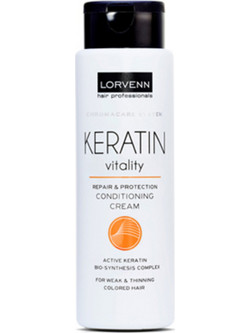 Lorvenn Keratin Vitality Repair & Protection Conditioning Cream Conditioner Κερατίνης για Όγκο & Επανόρθωση 300ml