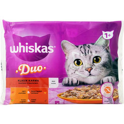 Whiskas Duo Adult Beef, Poultry, Lamb & Duck in Jelly 4x85gr