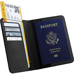 Θήκη Διαβατηρίου Satechi FindAll Passport Cover Επαναφορτιζόμενη Αντικλεπτική από Vegan Δέρμα με RFID & Συμβατότητα Apple Find My - Black (ST-VPCK)