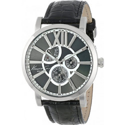 Kenneth Cole Ανδρικό Ρολόι Χρονογράφος με Μαύρο Δερμάτινο Λουράκι IKC1980