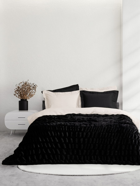 Nima Home Κουβέρτα Υπέρδιπλη 220x240 - Mossy Black Μαύρο