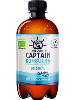 Βιολογικό Ανθρακούχο Ποτό Kombucha Γεύση Φυσική -RAW - The Gutsy Captain - 400ml