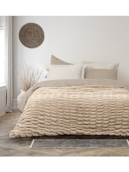 Κουβέρτα 220x240 Υπέρδιπλη 680gsm Nima Mossy- Beige