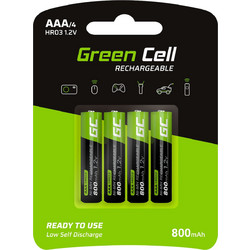 Green Cell Rechargeable HR03 AAA 800mAh 4τμχ