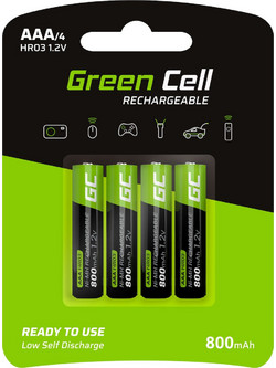 Green Cell Rechargeable HR03 AAA 800mAh 4τμχ