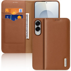 Dux Ducis Hivo Samsung Galaxy S25 Edge Case with Flip and RFID Protection - Brown