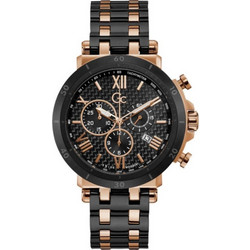 Guess GC Collection Ανδρικό Ρολόι Χρονογράφος με Μαύρο Μεταλλικό Μπρασελέ Y44007G2MF
