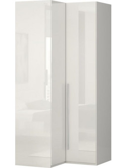 PoliHome Δίφυλλη Ντουλάπα Ρούχων Γωνιακή Μπεζ 100x56x224cm 161638079