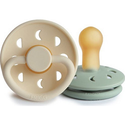 Frigg Moon Phase Πιπίλες Καουτσούκ 6-18m Cream Sage 2τμχ