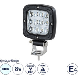 85454 E4 Mark Vehicle & Forklift Work Lights - Φώτα Εργασίας για Οχήματα Περονοφόρα - Κλάρκ LED 27W DC 10-80V Αδιάβροχο IP67 Ψυχρό Λευκό 6000K Μ9.5 x Π3 x Υ13.5