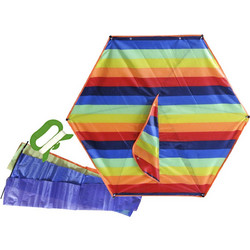Αετός εξάγωνος polyester με ουρά και σπάγγο 100x100cm πολύχρωμο 3-182