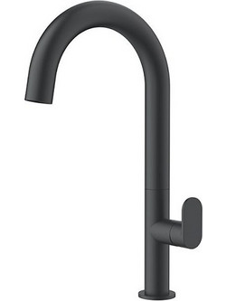 Orabella Oval Αναμεικτική Μπαταρία Νιπτήρα Ψηλή Black Matt 10462