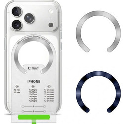 TECH-PROTECT MMP-210 MAGNETIC MAGSAFE RING 2-PACK DEEP BLUE & SILVER