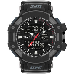 Timex UFC Ανδρικό Ρολόι Χρονογράφος με Μαύρο Καουτσούκ Λουράκι TW5M51800