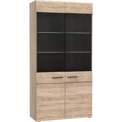 Βιτρίνα Δίφυλλη Solo Sonoma με Wenge και MDF Καμπυλωτό Τελείωμα στις Πόρτες 100x41x197