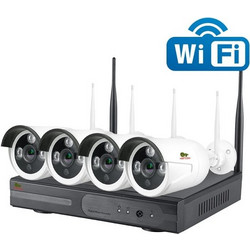 PZ-2MP IP WIRELESS KIT ΕΞΩΤΕΡΙΚΟΥ ΧΩΡΟΥ (4xBULLET CAMERA & 1x NVR)