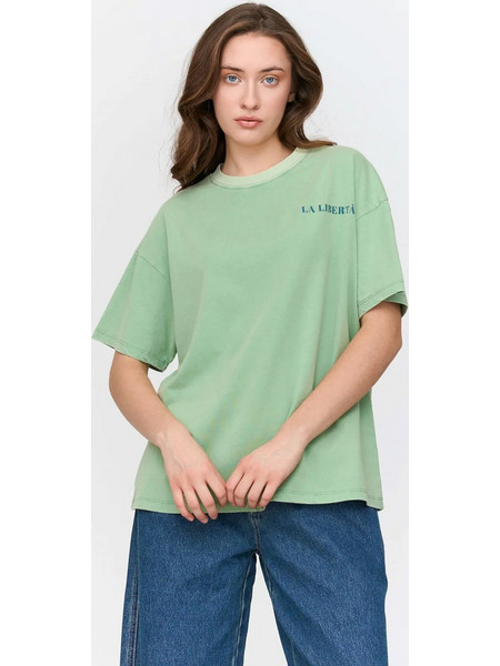 24COLOURS T-Shirt Γυναικεία Κοντομάνικη Μπλούζα Cotton Regular Fit - Green 12462a.gr