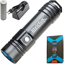 Καταδυτικός Φακός Επαναφορτιζόμενος INVICTUS D1E 800lm με Μπαταρία και Φορτιστή