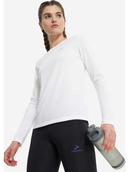 DEMIX Μακρυμάνικη Μπλούζα W D Running AA LS T-shir WHITE γυναίκες