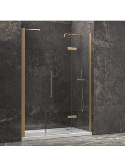 Καμπίνα από τοίχο σε τοίχο με διάφανο κρύσταλλο TINOS 600 Gold KARAG 180x200cm