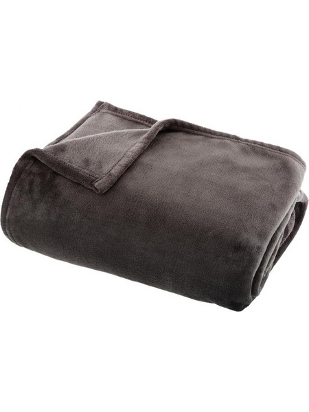 Κουβέρτα microfibre βελουδ.γκρι 180Χ230 - Plastona