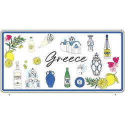 Μεταλλική πινακίδα Souvenir - 12pcs - Greece - 15x30cm - 181045