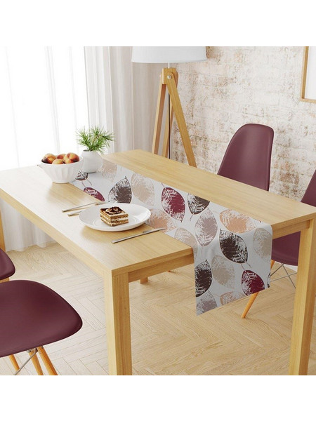 Runner Αλέκιαστό 40x180 Leaves 467 Brown DimCol