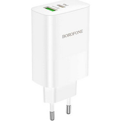 Borofone BN10 Φορτιστής Χωρίς Καλώδιο με Θύρα USB-A & USB-C 65W Power Delivery White