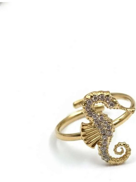 Sea horse ring χρυσό