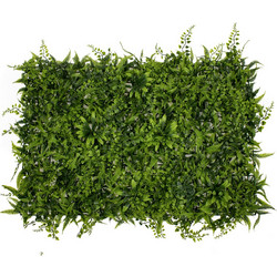 FERN 78402 Τεχνητό Πάνελ Φυλλωσιάς / Κάθετος Κήπος Νάνος Φτέρη, Νάνος Κισσός & Νάνος Δάφνη - Πράσινο - Μ60 x Π9 x Υ40