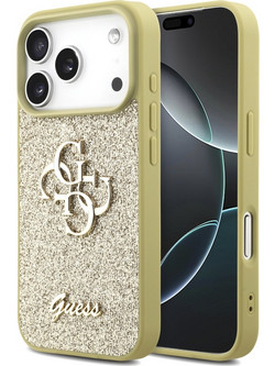 Guess Glitter Fixed Big - θήκη για Apple iPhone 17 Pro - Χρυσό